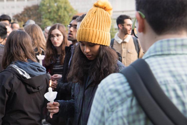 "I have a lot of friends in the Jewish community so I wanted to show my support for them and everything that happened," said history and classics student Rhea Kunar. (photo by Romi Levine)