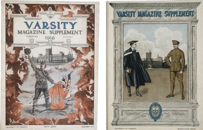 Two volumes of the Varsity Magazine Supplement (courtesy of U of T Archives)
