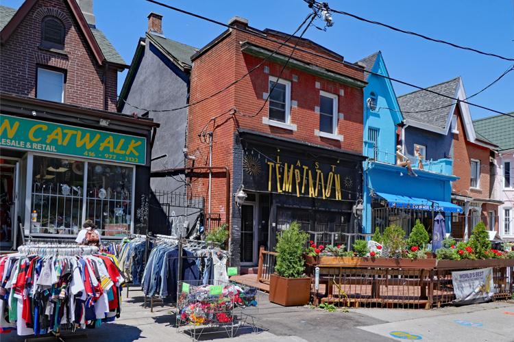 A photo of buildings in Kensington Market