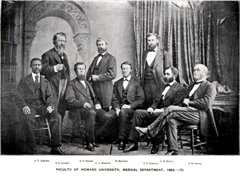 Howard University Medical College faculty, 1869-1870 (Augusta seated at far left). 