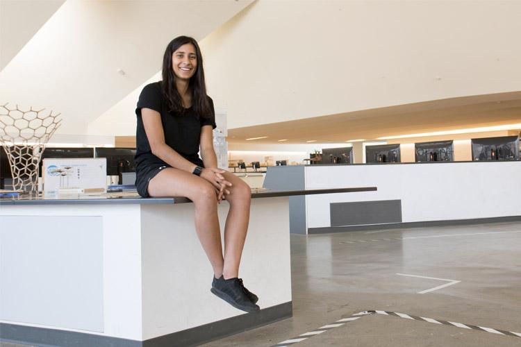 Shalice Coutu in One Spadina's graduate design studio, where she'll be spending a lot of her time next year while doing her master's in architecture (photo by Romi Levine)