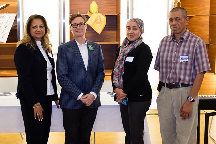 Richard Chambers (second from left) and staff at the Multi-Faith Centre (photo by Geoffrey Vendeville)