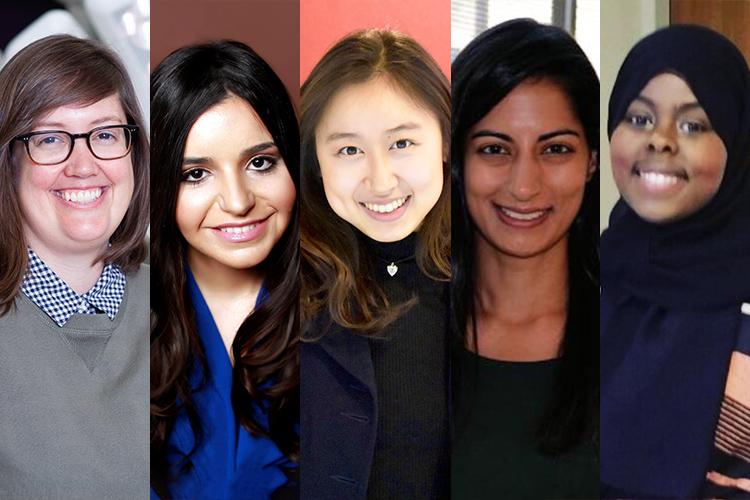 Composite image of Lindsay Beavers, Mena Gewarges, Samira Omar, Reena Pattani and Helen Yang.