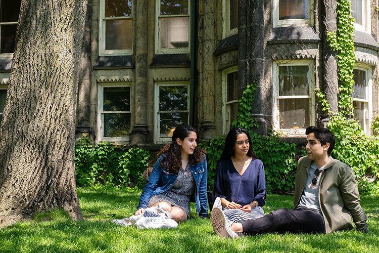 Oneida Baxhia, alumna Samyuktha Movva and Shahen Yashpal made a film about water conservation with alumnus Lucas Jaryd Iringan Te, not pictured (photo by Geoffrey Vendeville)