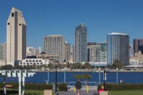 San Diego, Cityscape. Water front & buildings