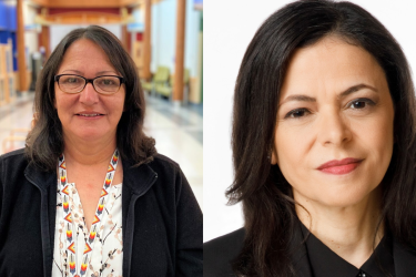 Left to Right: Keynote Speaker Kathy Loon and CBC Ideas Host Nahlah Ayed.