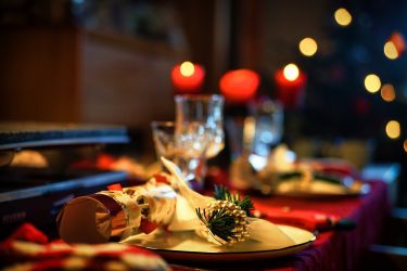 Christmas themed table setting