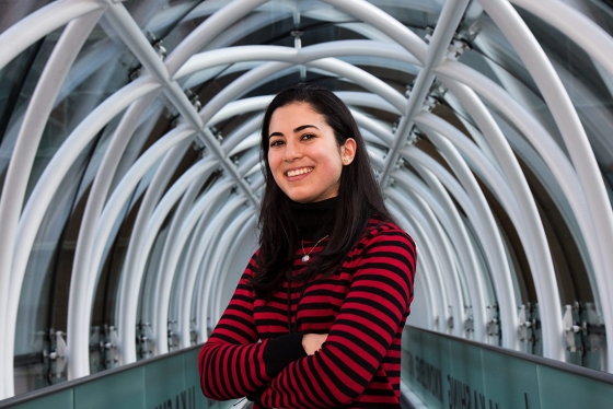 Juliana De La Vega, graduating with a master's degree in applied computing, is working as a deep-learning engineer at Toronto's Surgical Safety Technologies. The startup uses AI to reduce surgical errors (photo by Chris Sorensen) 