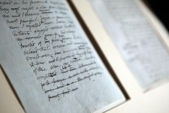 The original manuscript of Frankenstein by Mary Shelley was exhibited at the University of Oxford in 2010 (photo by Matt Cardy/Getty Images) 