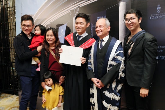 Every two years, U of T hosts the Asia-Pacific Graduation Ceremony in Hong Kong. Students and family members celebrate at the 2017 ceremony.. Photo courtesy of Division of University Advancement.