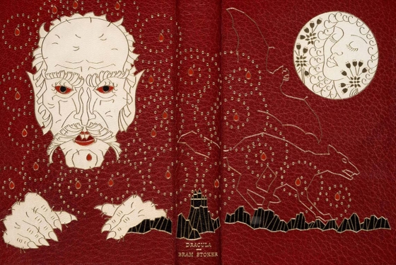 This book binding for a first edition of Bram Stoker's Dracula was created by well-known binding designer Michael Wilcox in 1995 (all photos by Paul Armstrong) 