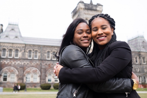 Lydia Gill (right) was the first in her family to go to university, an experience she shared with her high school friend Suzie Watson (left). They leaned on one another and supported each other until graduation (photo by Geoffrey Vendeville) 