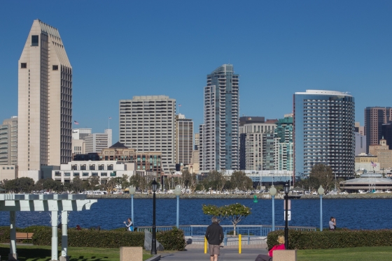 San Diego, Cityscape. Water front & buildings