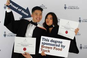 Alumni graduation booth.