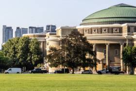 Exterior shot of the St. George campus at U of T