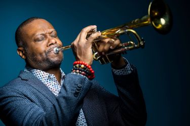 Sean Jones playing trumpet