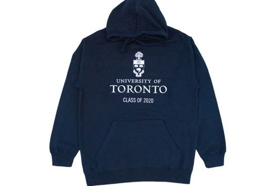 Dark blue hoodie with U of T crest and "Class of 2020"