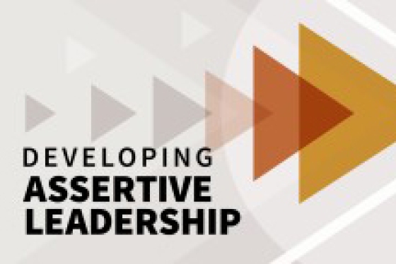 Arrows graphic that says DEVELOPING ASSERTIVE LEADERSHIP