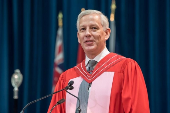 McKinsey & Co.'s Dominic Barton received an honorary Doctor of Laws, honoris causa, from the University of Toronto on Tuesday (photo by Steve Frost)