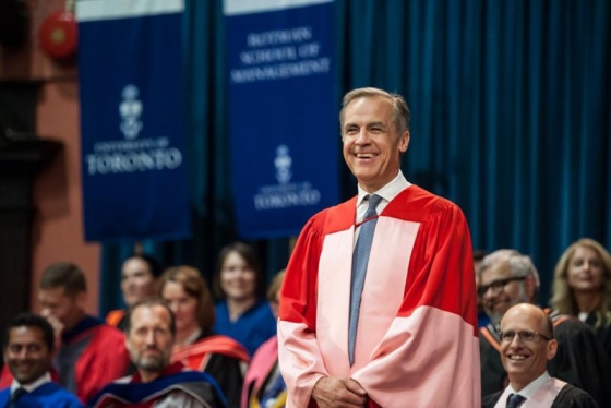 Bank of England Governor Mark Carney received a Doctor of Laws, honoris causa, from the University of Toronto on Monday (photo by Lisa Sakulensky) 