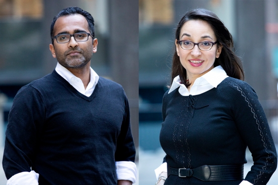 Side-by-side portraits of Ananth Ravi and Fazila Seker.