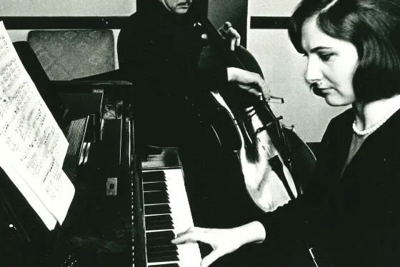 Marietta at the piano