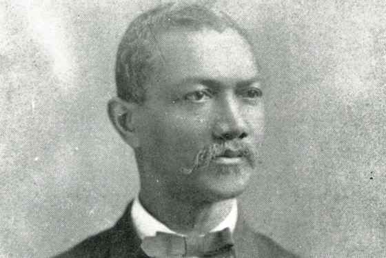 Black and white portrait of Dr. Alexander T. Augusta looking solemnly into distance