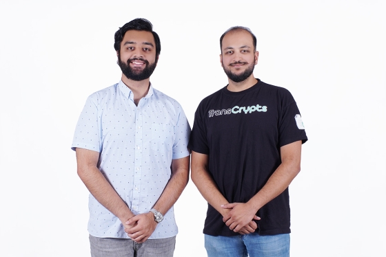 TransCrypts co-founders Ali Zaheer and Zain Zaidi, smiling 