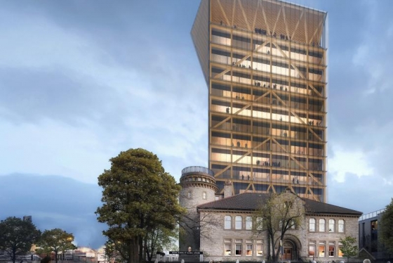 A 14-storey academic building made of wood is to be built on top of the Goldring Centre