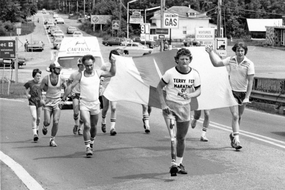 Terry Fox running the Marathon of Hope