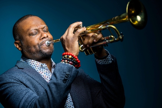 Sean Jones playing trumpet