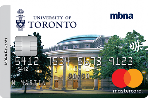 MBNA Mastercard with image of Convocation Hall