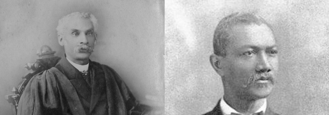 Side by side old photographs from the 19th century of Anderson Abbott and Alexander Augusta.