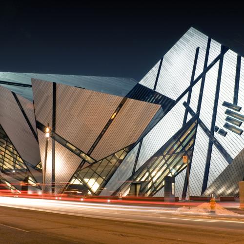 The Royal Ontario Museum at night