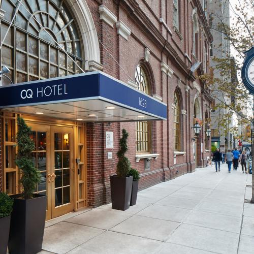 Charming street entrance to a Club Quarters hotel