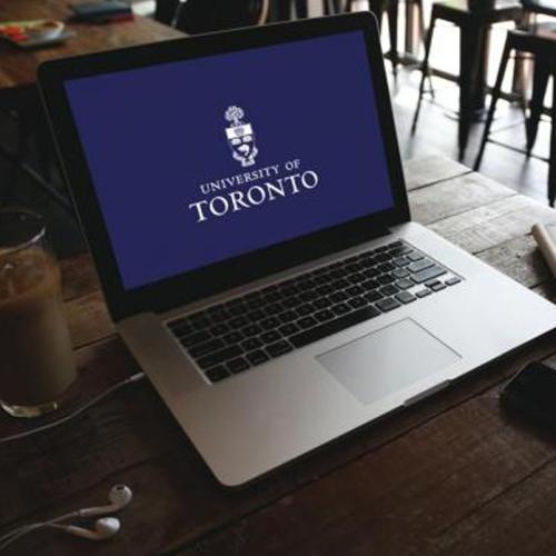 Photo on computer with the U of T logo.