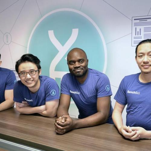 BenchSci's founders, from left to right: Liran Belenzon, Tom Leung, Elvis Wianda and David Chen