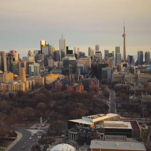 City of Toronto skyline seen from the University of Toronto (photo by Robert Lendvai) 