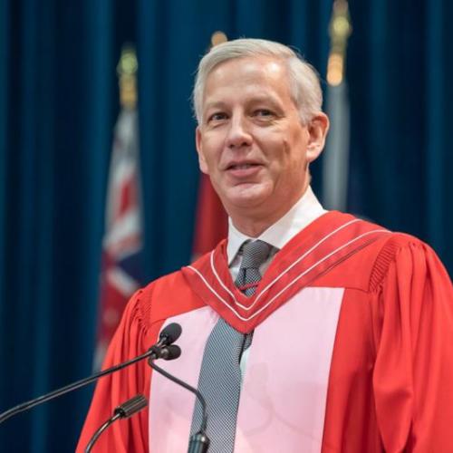 McKinsey & Co.'s Dominic Barton received an honorary Doctor of Laws, honoris causa, from the University of Toronto on Tuesday (photo by Steve Frost)