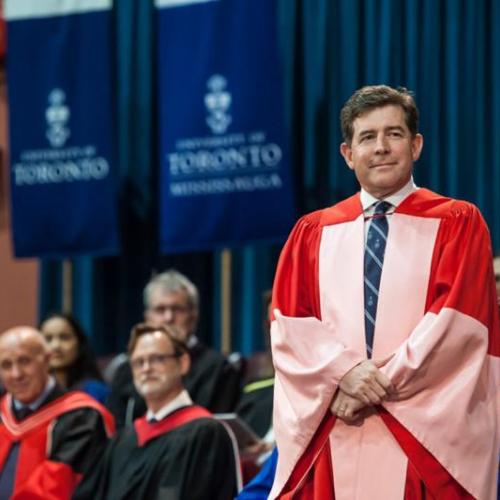 For his outstanding service to the university, Richard Nunn received an honorary doctor of laws, honoris causa, on Thursday (photo by Lisa Sakulensky) 