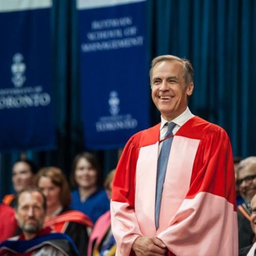 Bank of England Governor Mark Carney received a Doctor of Laws, honoris causa, from the University of Toronto on Monday (photo by Lisa Sakulensky) 
