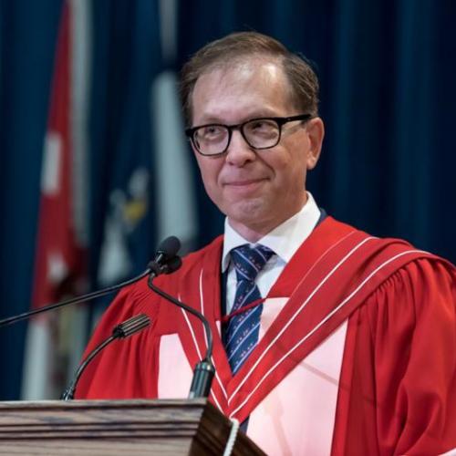 Dr. Michael Dan receives an honorary doctor of laws, honoris causa, on Thursday for his service to the community as a social entrepreneur and philanthropist 