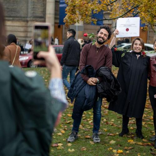 About to dance the tango or just graduated from U of T? (photo by Nick Iwanyshyn) 