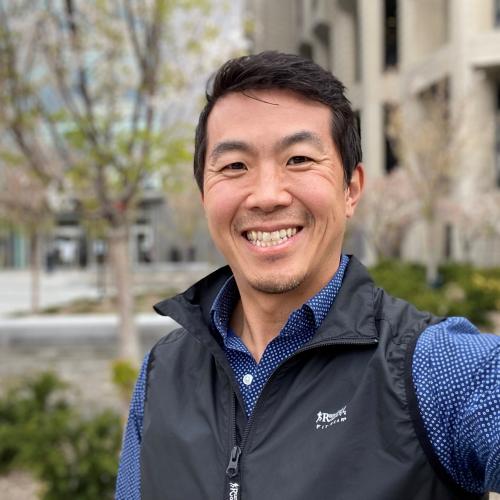 David Kim standing outside Hart House