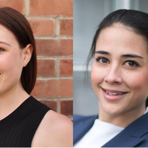 Side-by-side images of Caley Laxer and Andie Poile, both smiling.