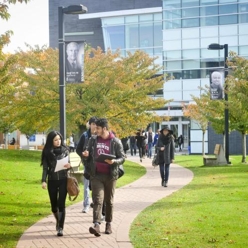 Students walk to class at UTSC, photo by Ken Jones