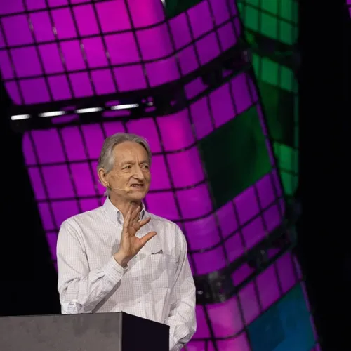 Hinton giving a presentation