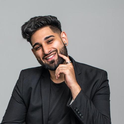 Portrait of Wali Shah laughing.