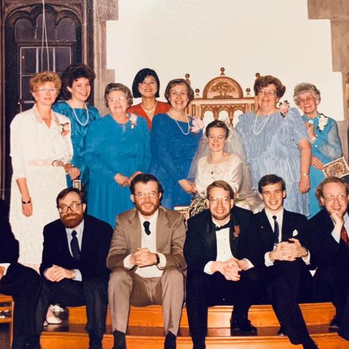 A group of people inside Hart House