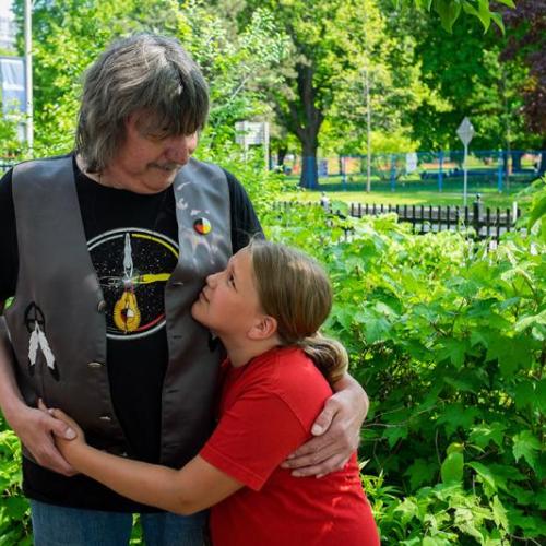 Roy Strebel and his 9-year-old daughter Shay-Lee (photo by Geoffrey Vendeville) 